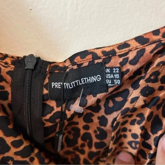 Pretty Little Thing Satin Cowl Leopard Print Midi Dress - Picture 6 of 10